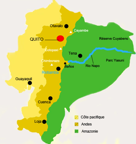 Ecuador, Map, Regions