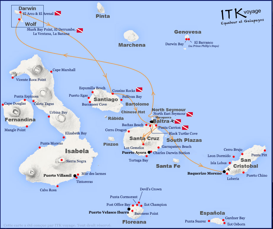 tuburon, explorer, map, itinerary, itk, travel
