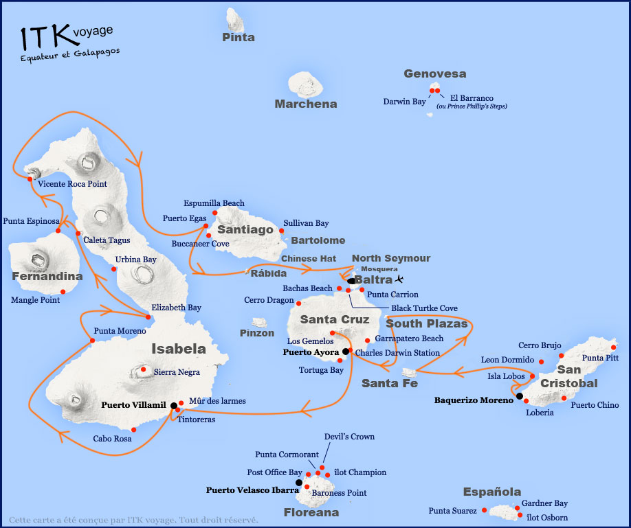 eden, comfort, cruise, galápagos, itinerary, map, 8db