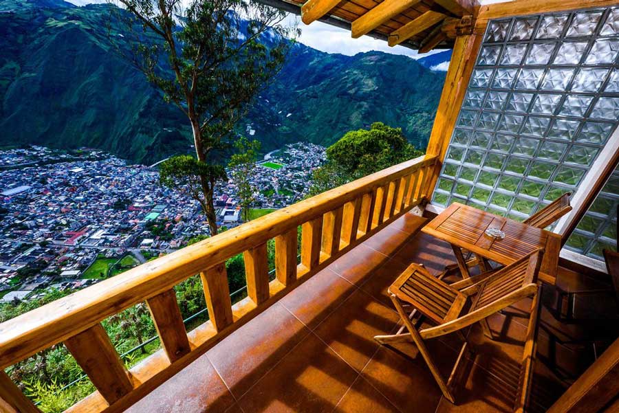 Hotel, Luna , volcán, baños, Ecuador, Balcony
