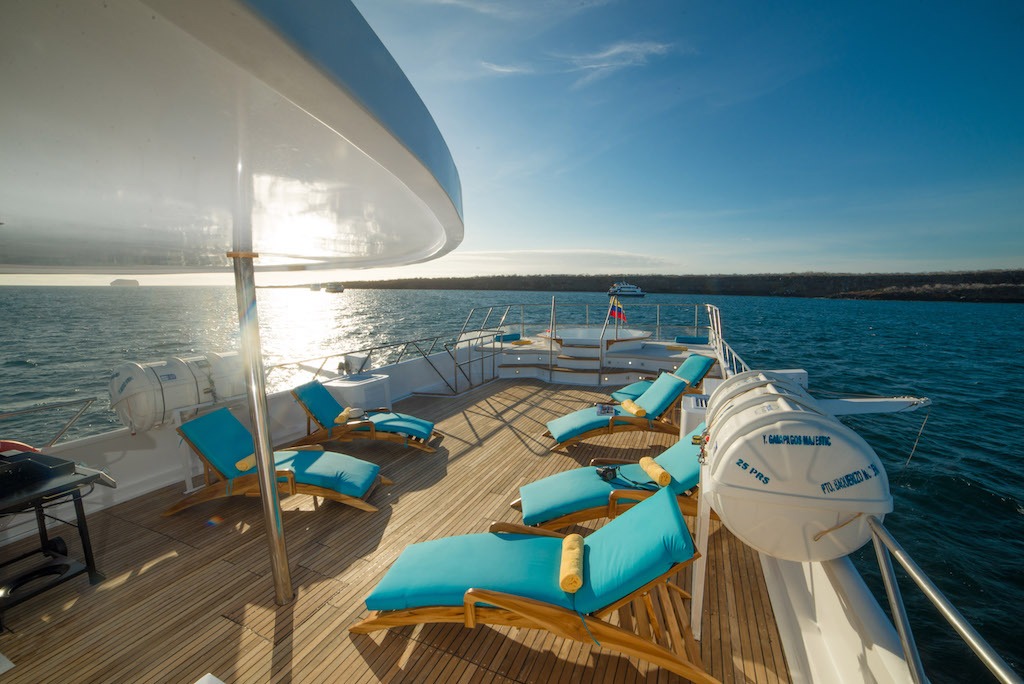 majestic, luxe, cruise, galapagos, terrace