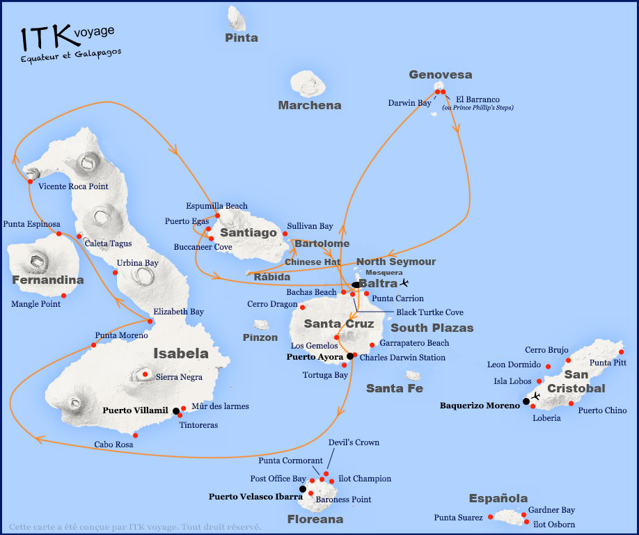 nemo, I, comfort, cruise, galápagos, itinerary, map, 8da