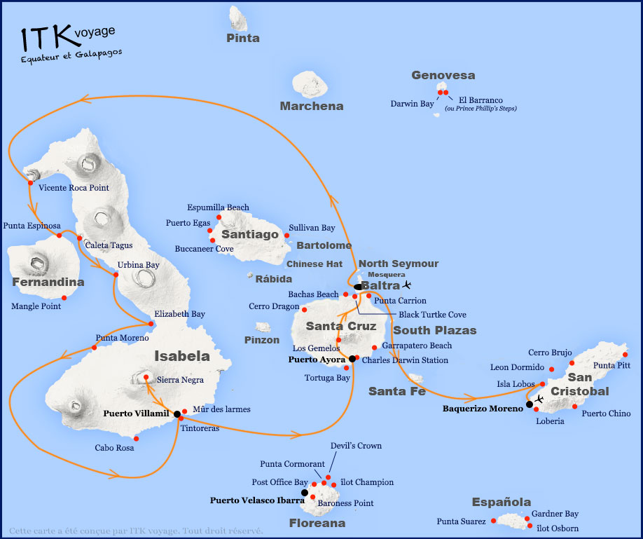 petrel, cruise, luxe, galapagos, itinerary, map, 8da