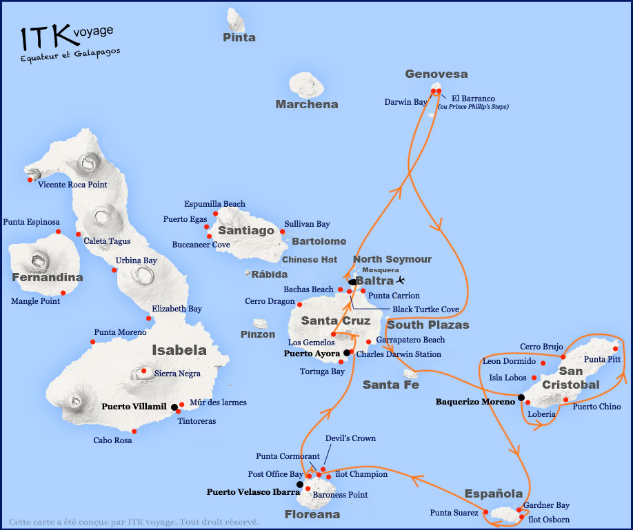 seaman, journey, superior, cruise, galápagos, itinerary, map, 8d, c1